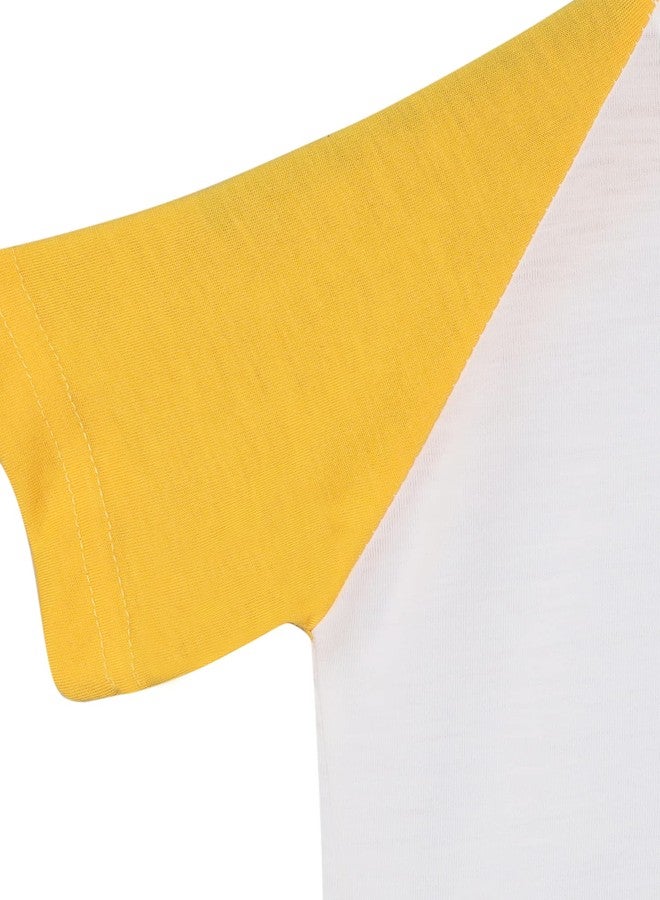 RISH Tshirt for Boys and Kids | Super Soft Cotton Fabric Trex Cooler Sleighs Printed Casuals - Mustard 5-6 Years - Image 3